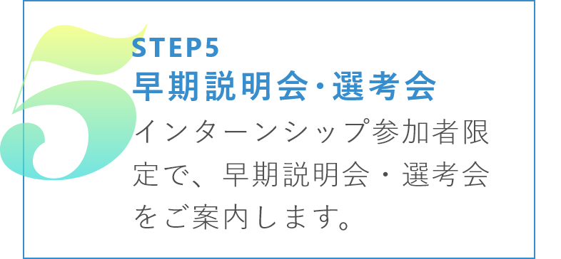 早期説明会・選考会